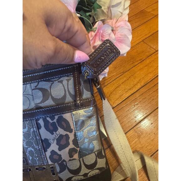 COACH Patchwork Animal Print Messenger CrossBody Shoulder Bag 40915 ( (600 - Picture 2 of 8